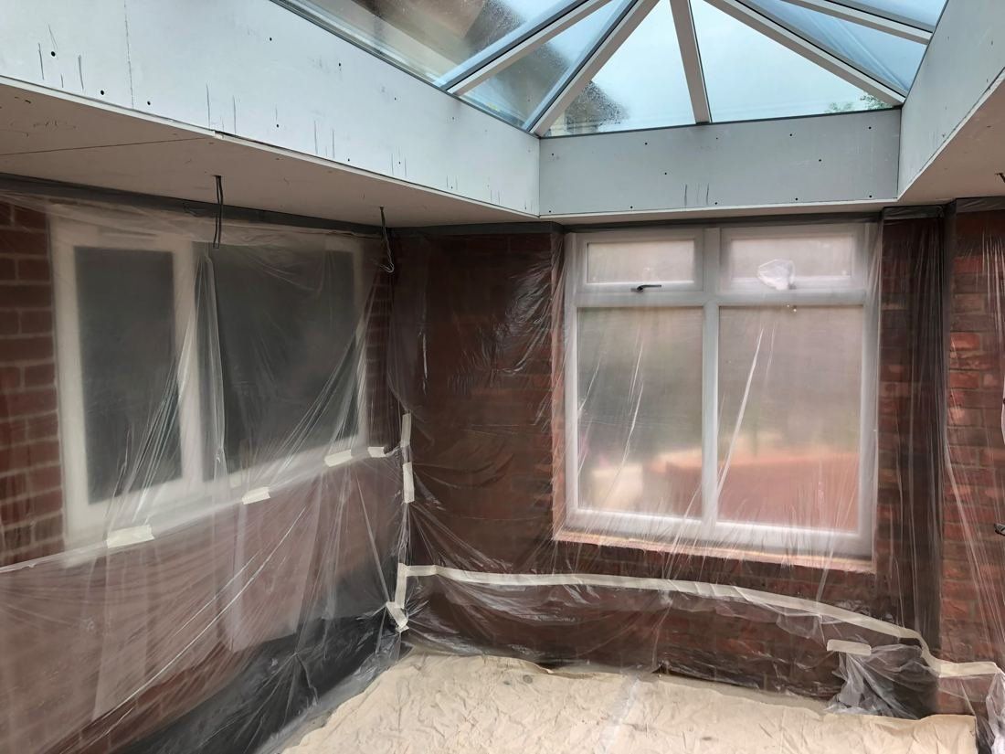 Before — Single wall — brick to glass-smooth
