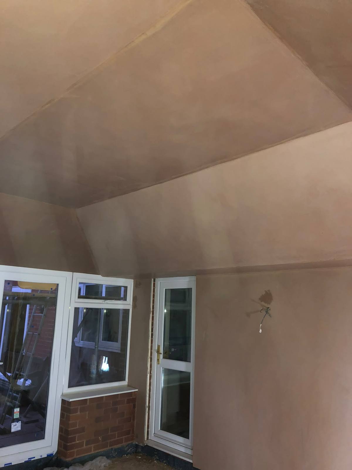 Conservatory vaulted ceiling skimmed, Exeter